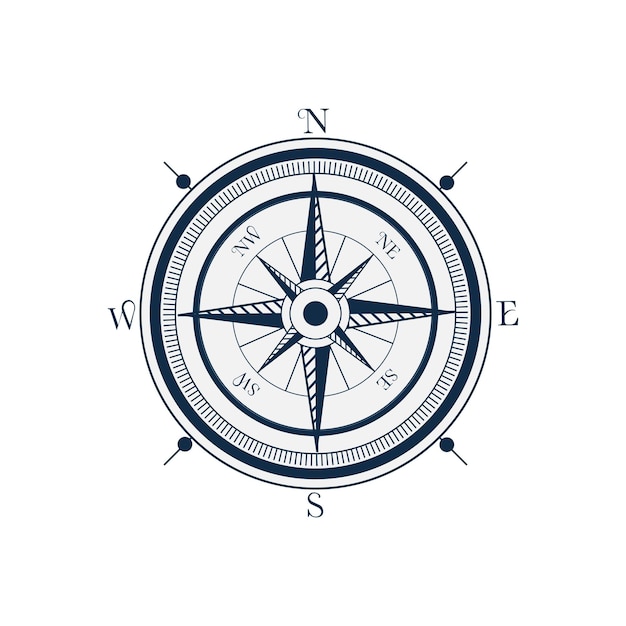 Ilustración vectorial del icono de la brújula