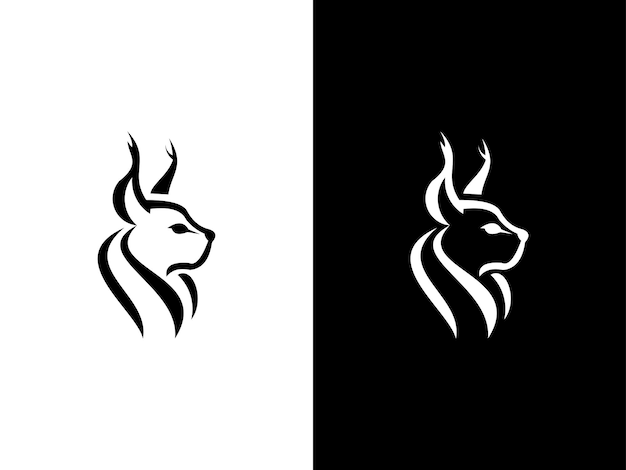 Ilustración vectorial del icono de la cabeza del lince salvaje