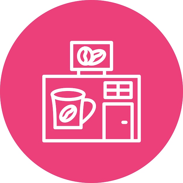 Ilustración vectorial del icono del café del conjunto de iconos de la cafetería