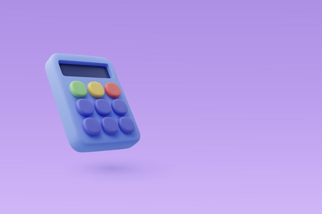 Ilustración vectorial de icono de calculadora realista 3D aislado Concepto de negocios y finanzas de educación