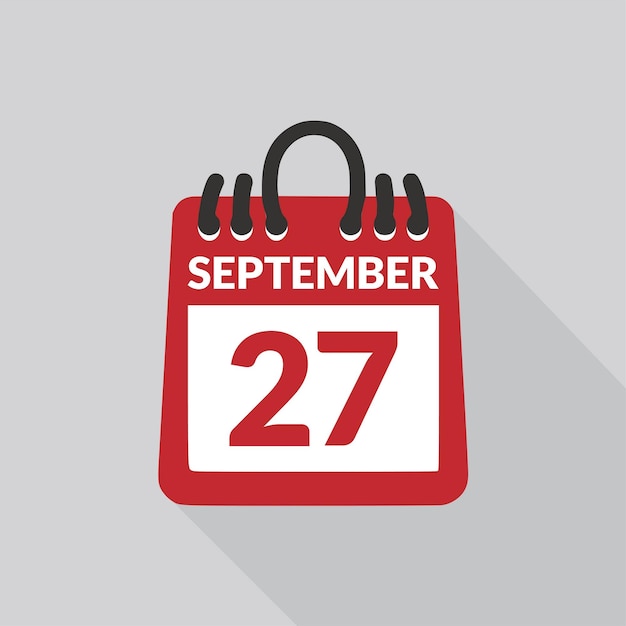 Ilustración vectorial del icono del calendario del 27 de septiembre
