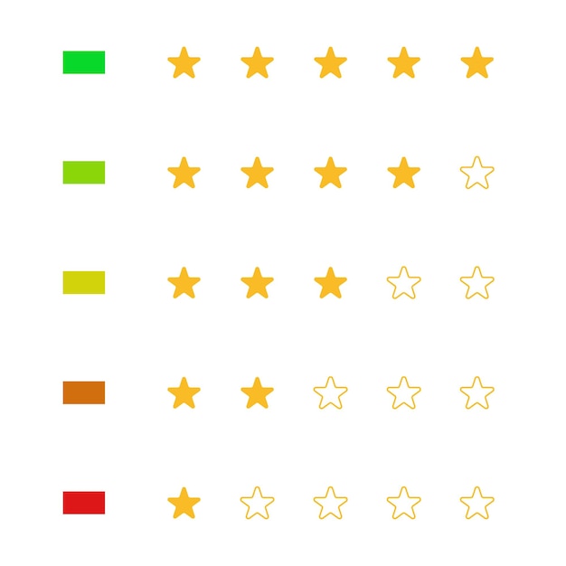 Ilustración vectorial de icono de calificación de 5 estrellas Insignia aislada para sitio web o aplicación