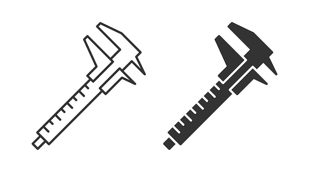 Ilustración vectorial del icono del caliper de Vernier