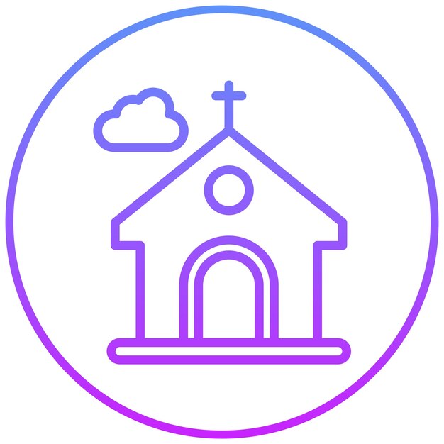 Ilustración vectorial del icono de la capilla del conjunto de iconos funerarios