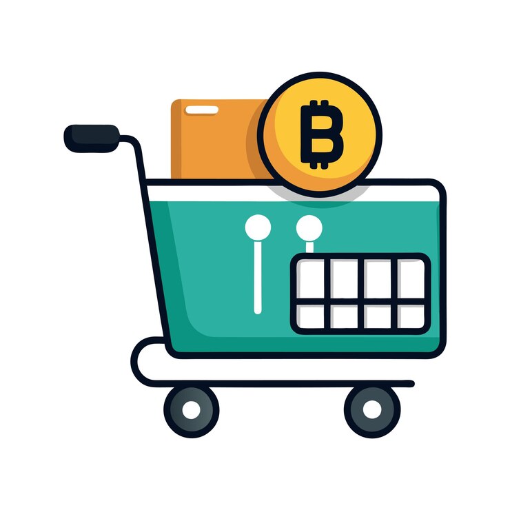 Vector ilustración vectorial del icono del carrito de compras de estilo plano