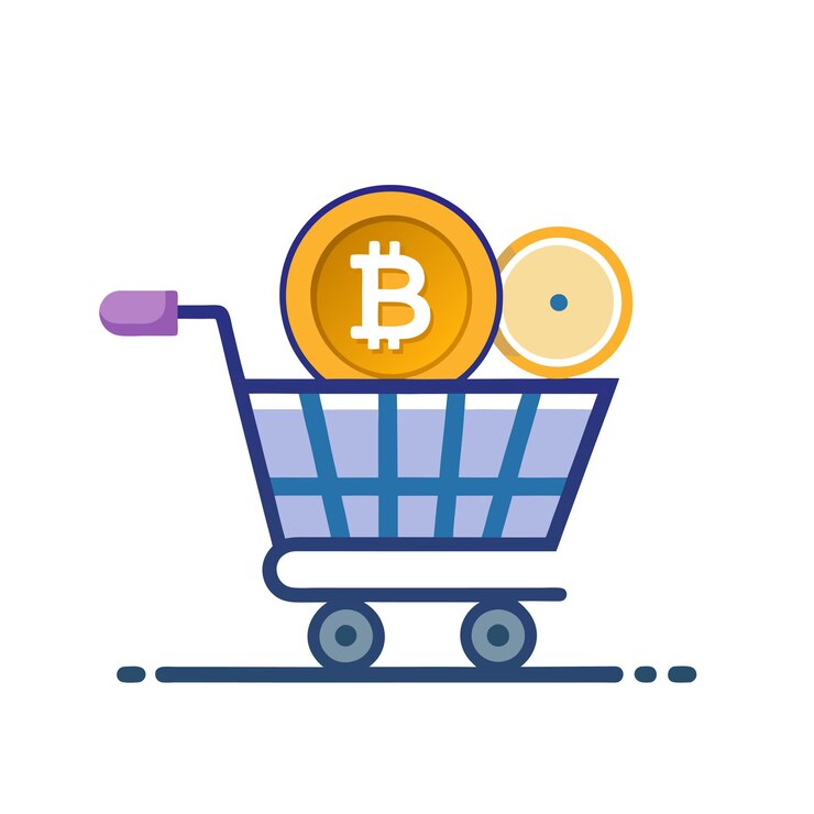 Vector ilustración vectorial del icono del carrito de compras de estilo plano