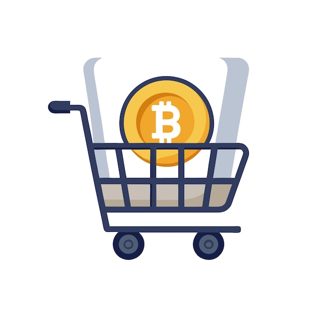 Ilustración vectorial del icono del carrito de compras de estilo plano