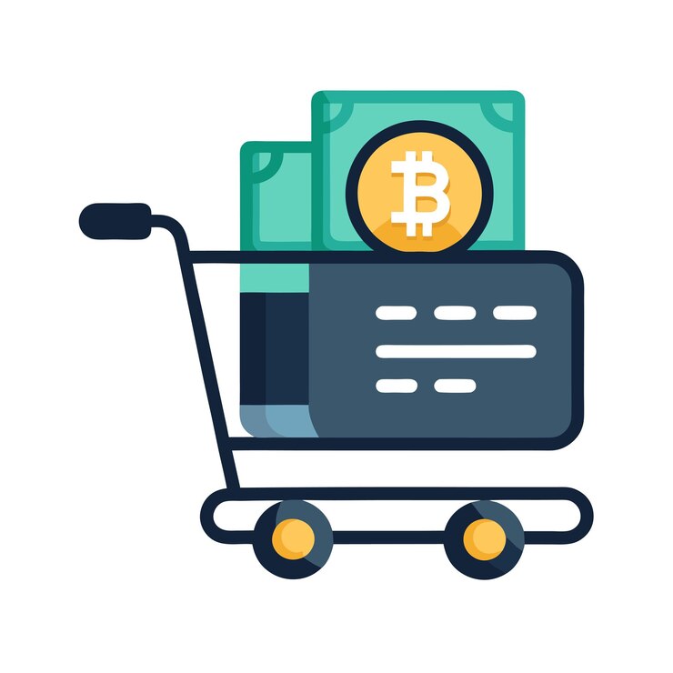 Vector ilustración vectorial del icono del carrito de compras de estilo plano