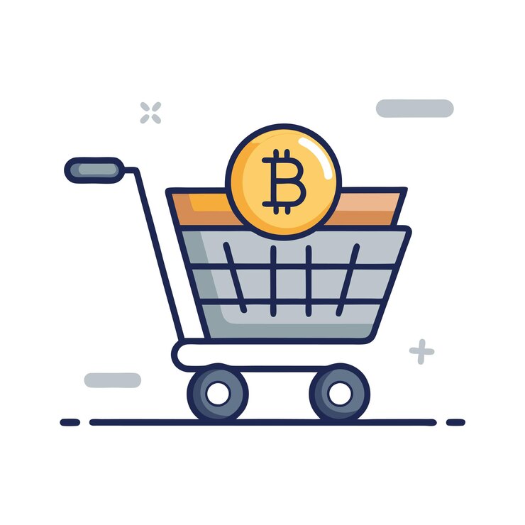 Vector ilustración vectorial del icono del carrito de compras de estilo plano