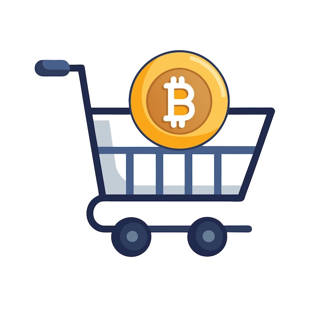 Ilustración vectorial del icono del carrito de compras de estilo plano