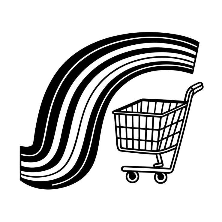Vector ilustración vectorial del icono del carrito de compras negro para sitios web de interfaz de usuario y aplicaciones móviles