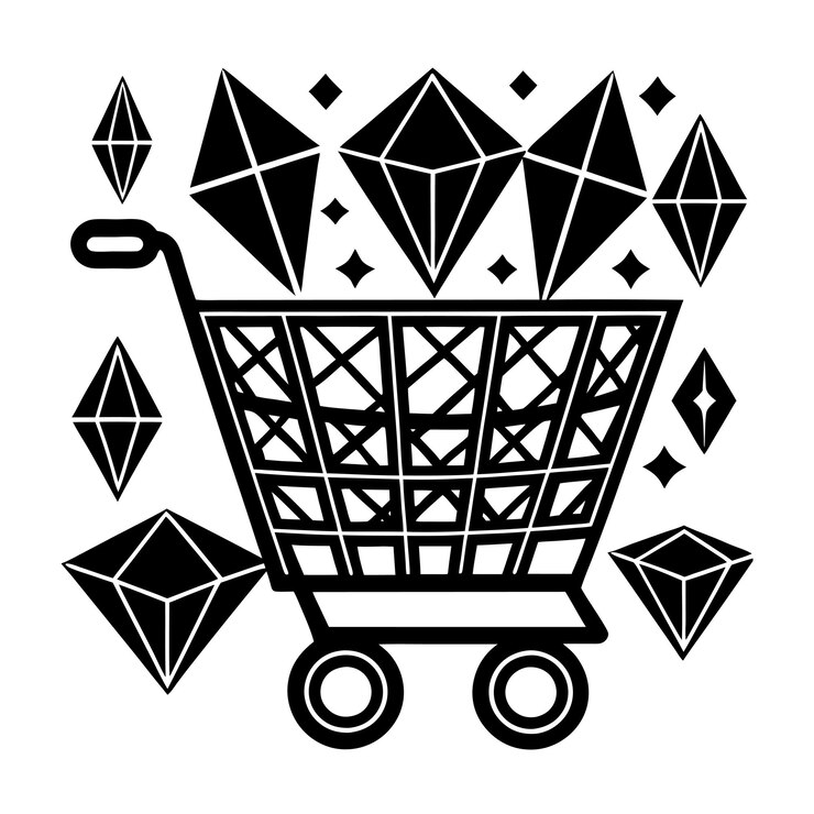 Vector ilustración vectorial del icono del carrito de compras negro para sitios web de interfaz de usuario y aplicaciones móviles