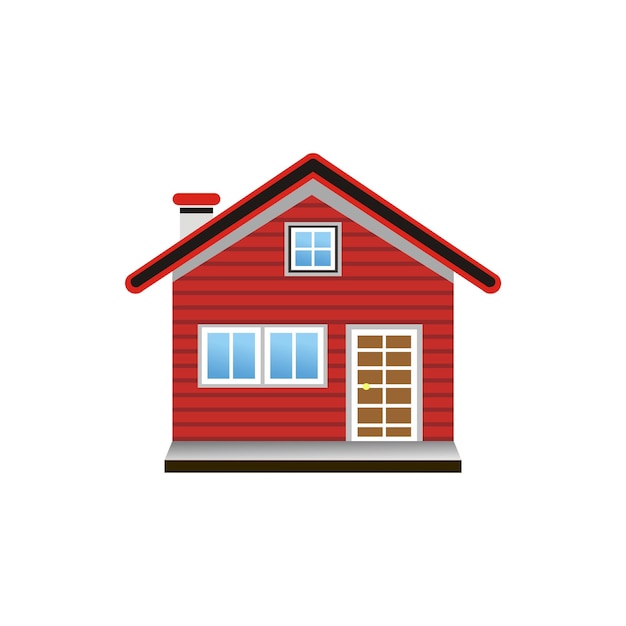 Ilustración vectorial de icono de casa detallado y fresco aislado en fondo blanco