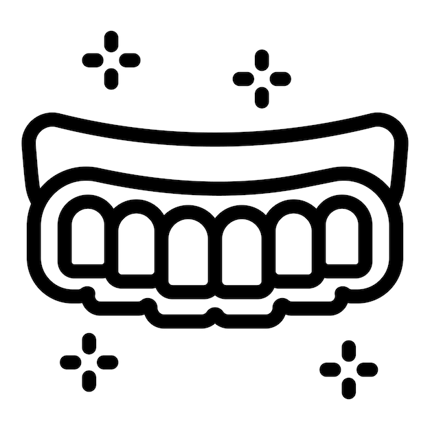Ilustración vectorial de un icono de cepillo de dientes limpio con efectos brillantes en blanco y negro