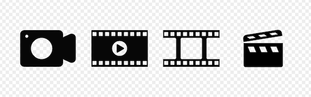 Ilustración vectorial del icono de la cinematografía aislado en un fondo transparente