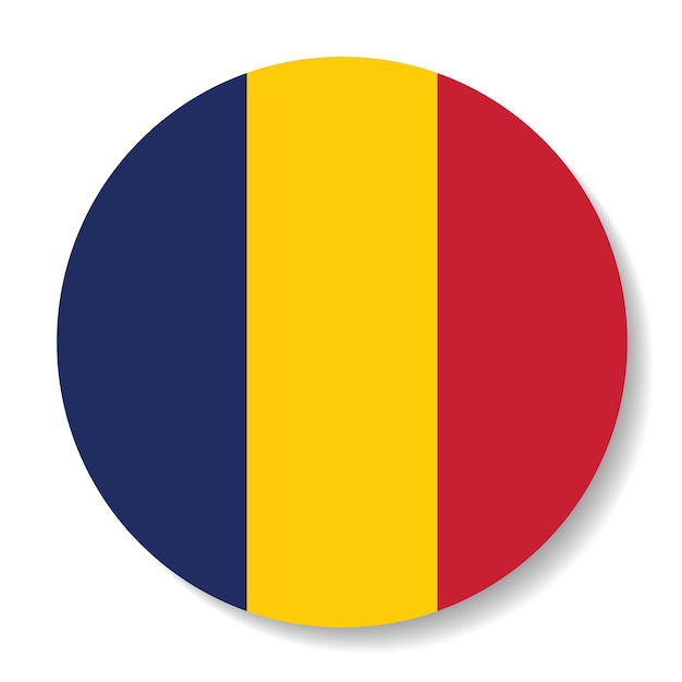 Ilustración vectorial del icono del círculo de la bandera de Chad