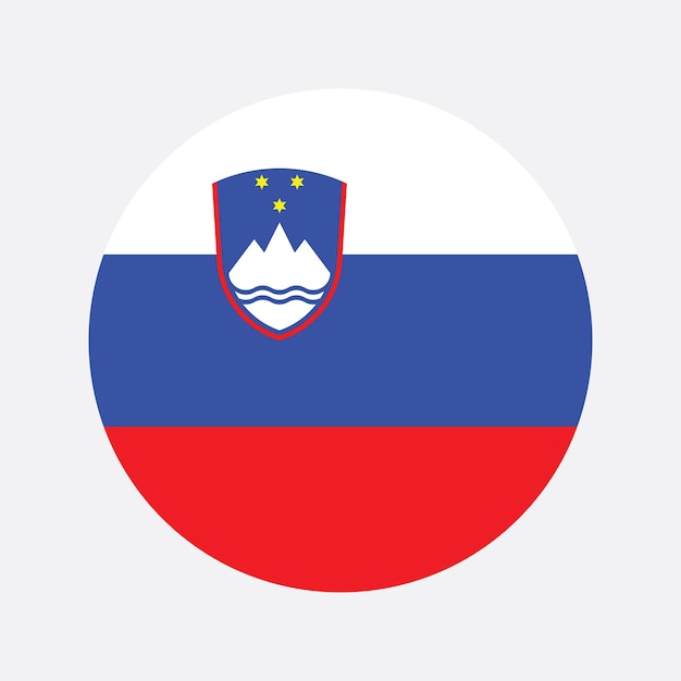 Ilustración vectorial del icono del círculo de la bandera de Eslovenia