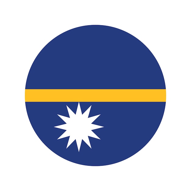 Ilustración vectorial del icono del círculo de la bandera de Nauru