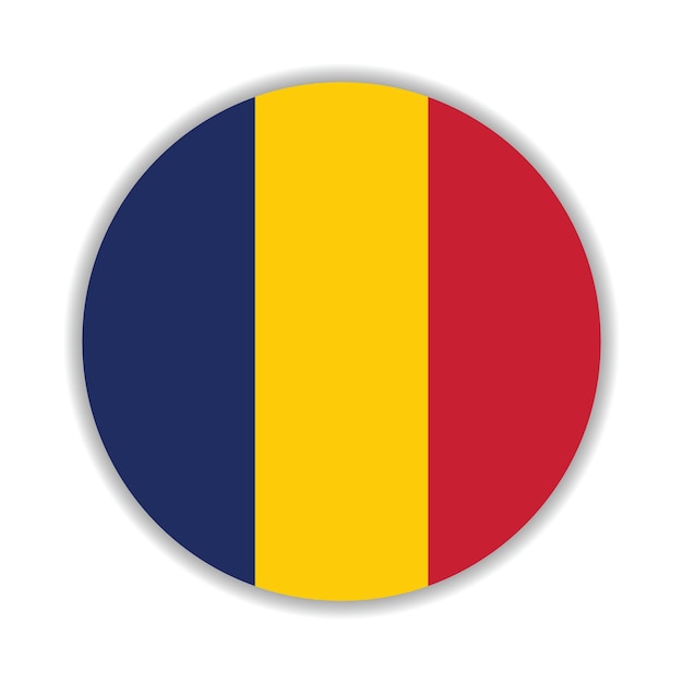 Ilustración vectorial del icono del círculo de la bandera de Rumania