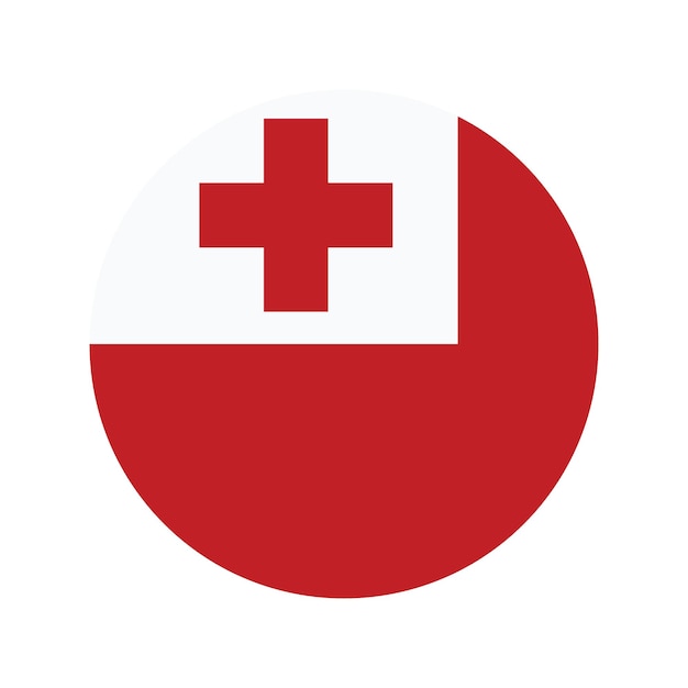 Ilustración vectorial del icono del círculo de la bandera de Tonga