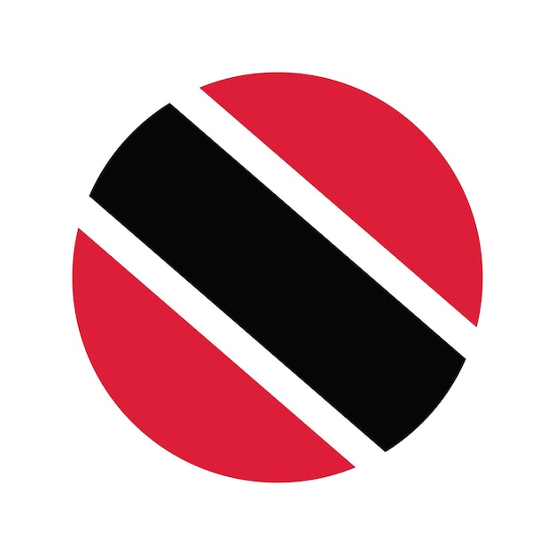 Ilustración vectorial del icono del círculo de la bandera de Trinidad y Tobago
