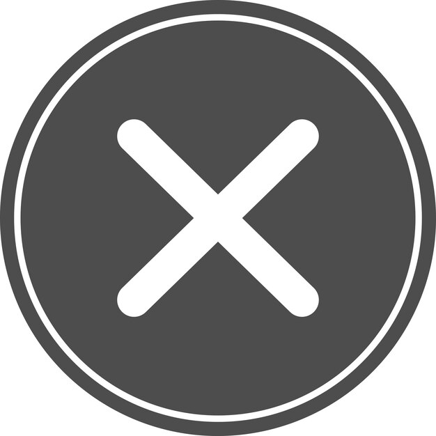 Ilustración vectorial del icono del círculo de cancelación del icono marrón