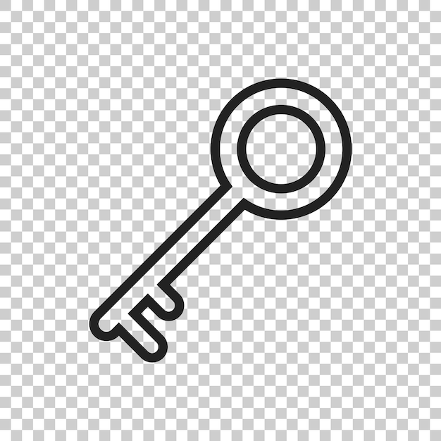 Ilustración vectorial de icono clave en estilo plano aislado Desbloquear símbolo para diseño de sitio web aplicación de logotipo ui