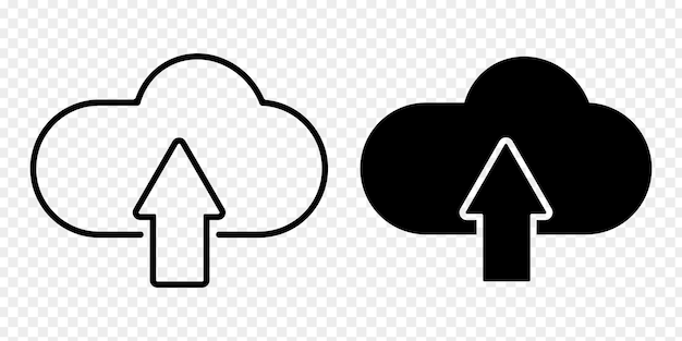 Ilustración vectorial del icono Cloud Upload aislado en un fondo transparente