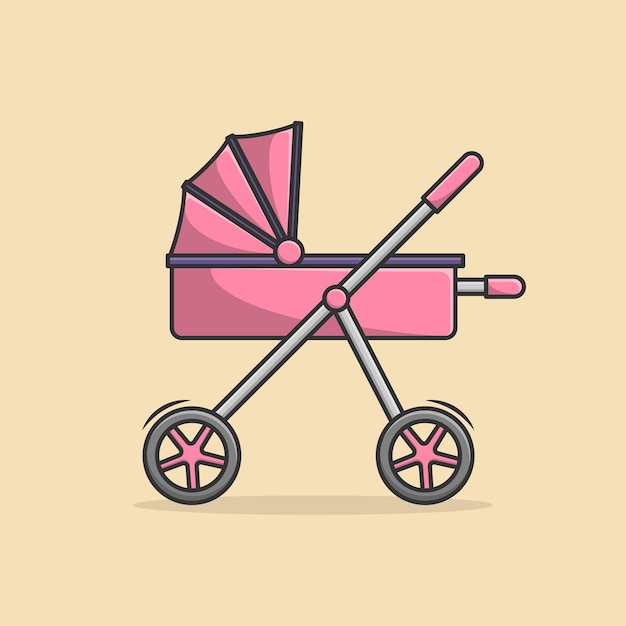 Ilustración vectorial del icono del cochecito de bebé