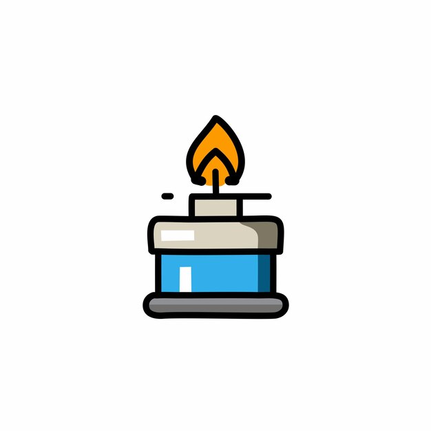 Ilustración vectorial del icono de color plano del quemador