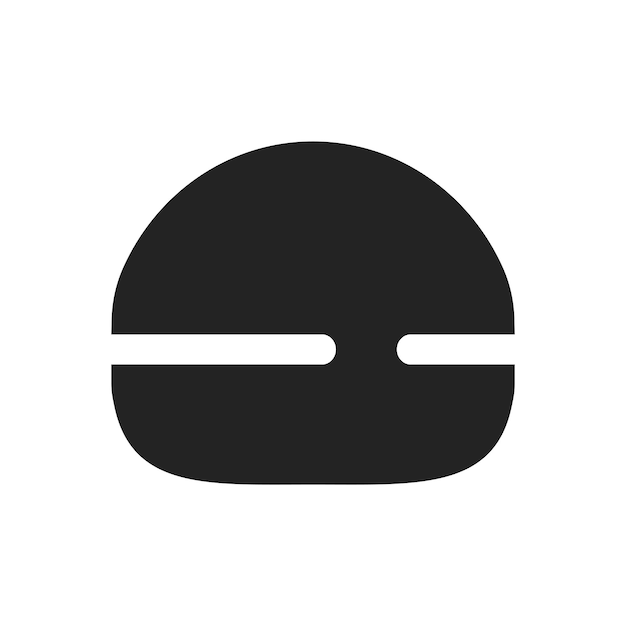 Ilustración vectorial del icono de comida rápida de la silueta plana de la hamburguesa