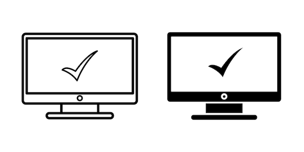 Ilustración vectorial del icono de la computadora de escritorio