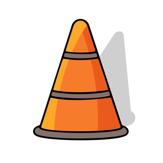 Ilustración vectorial del icono del cono de tráfico 12