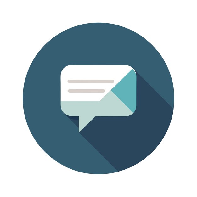Ilustración vectorial del icono de contacto del correo electrónico de chat de mensaje de estilo plano