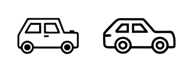 Ilustración vectorial del icono del contorno del coche