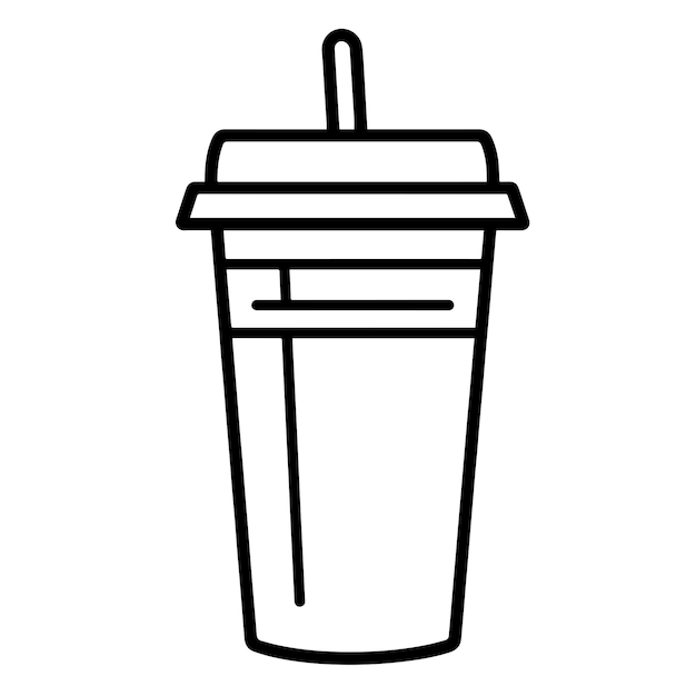 Vector ilustración vectorial con un icono de contorno de una taza de café humeante