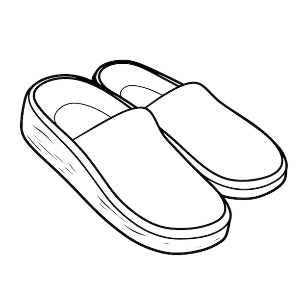 Ilustración vectorial de un icono de contorno de zapatilla minimalista perfecto para la relajación