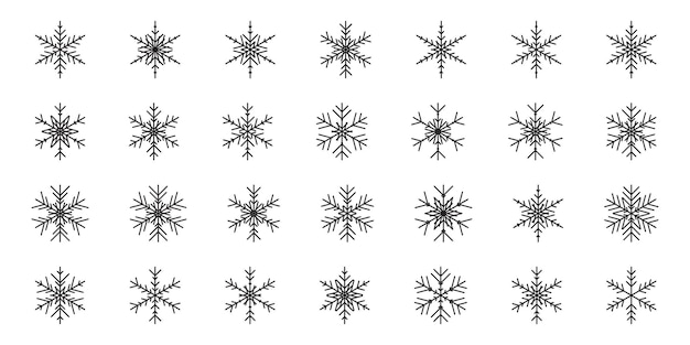 Ilustración vectorial del icono del copo de nieve Conjunto de un copo de nieve en un fondo aislado Concepto de signo de invierno