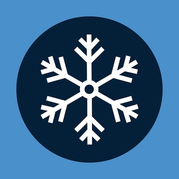 Ilustración vectorial del icono de copo de nieve Estilo de diseño plano