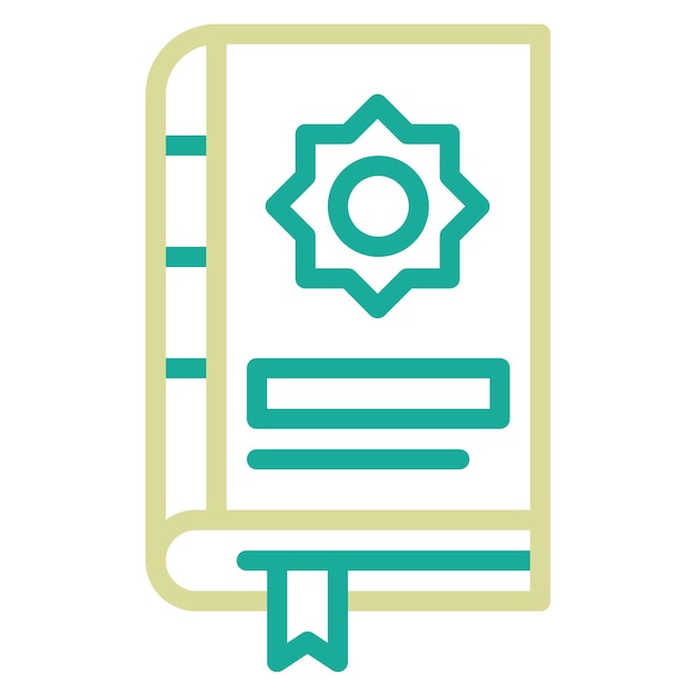 Ilustración vectorial del ícono del Corán del conjunto de íconos de Dubai