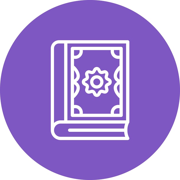 Ilustración vectorial del ícono del Corán del conjunto de íconos del Ramadán