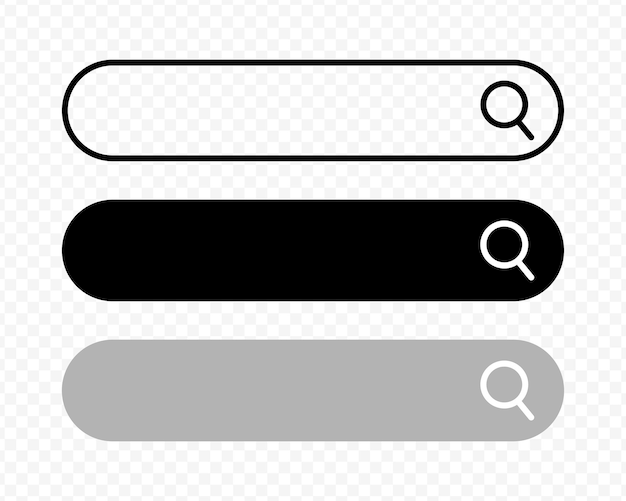 Ilustración vectorial del icono del cuadro de búsqueda aislado en un fondo transparente