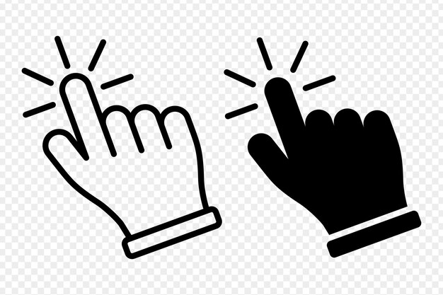 Ilustración vectorial del icono del cursor de la mano aislado en un fondo transparente
