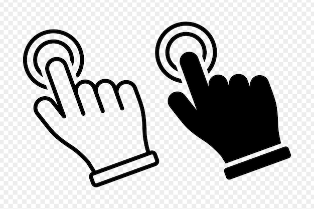 Ilustración vectorial del icono del cursor de la mano aislado en un fondo transparente