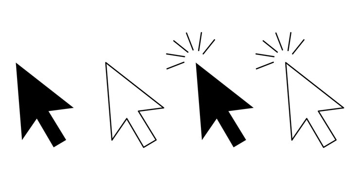 Vector ilustración vectorial del icono del cursor del ratón de la computadora