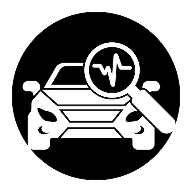Ilustración vectorial del icono de diagnóstico de automóviles