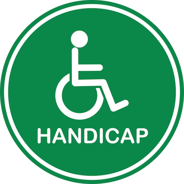 Vector ilustración vectorial del icono de la discapacidad en silla de ruedas