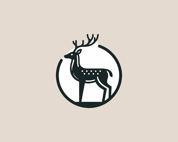 Ilustración vectorial del icono del diseño del logotipo del ciervo