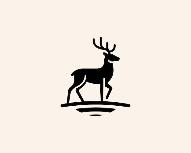 Ilustración vectorial del icono del diseño del logotipo del ciervo