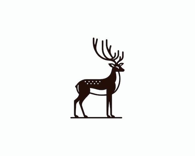 Ilustración vectorial del icono del diseño del logotipo del ciervo